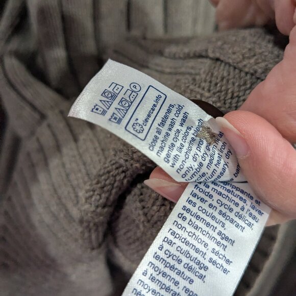 Tommy Hilfiger Collared Knit Cardigan Dark Beige Tan Size XL - Picture 5 of 6